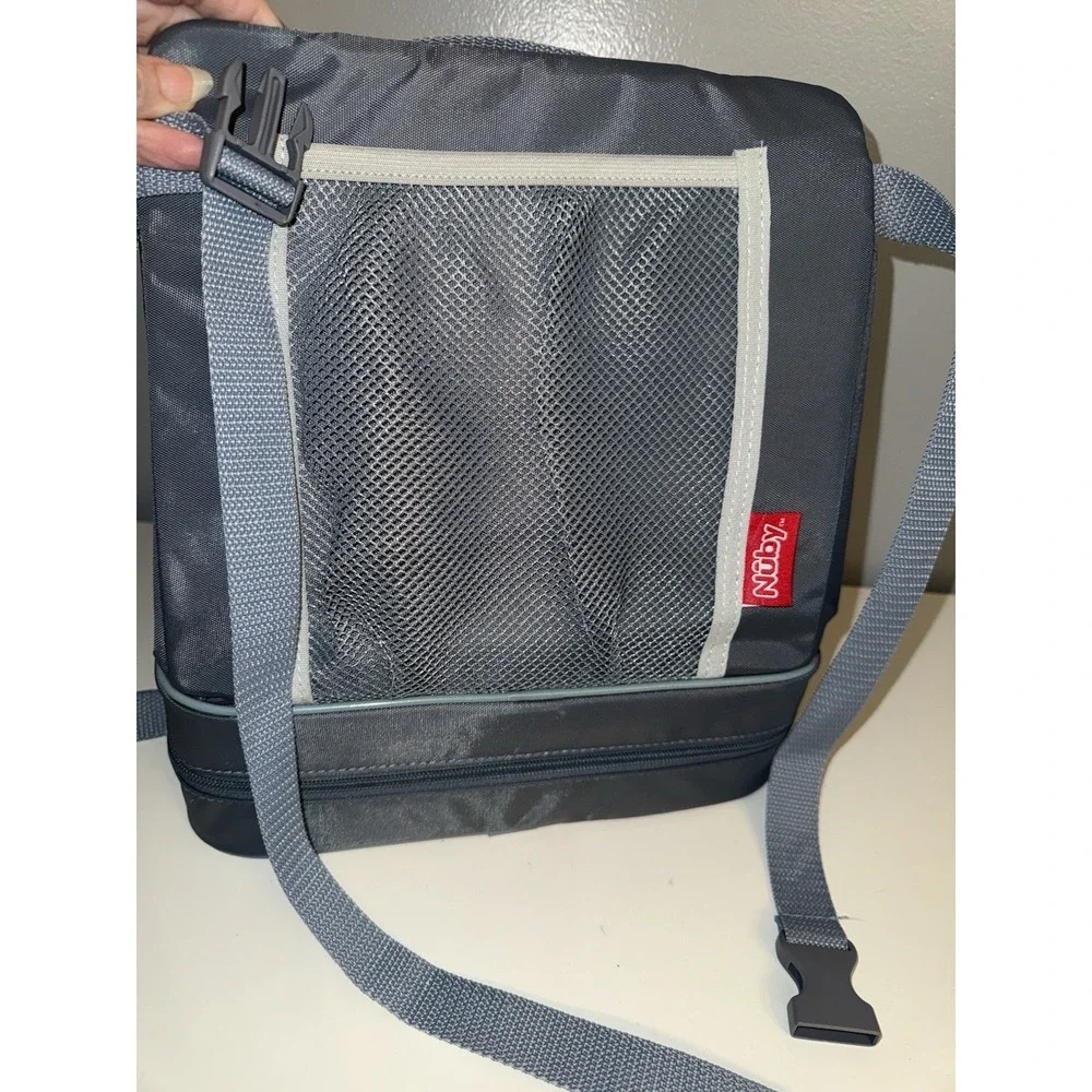 Nuby Easy Go Travel Booster‎ Seat Portable High Chair Gray Chevron 35lb NWOT